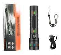 Rechargeable Led Flashlight 30W Zoomable White Light Type-C Camping | High Lumens Spotlight, Usb-C Charging for torch, Zoomable Flashlight, Camping Lantern, for strobe Light