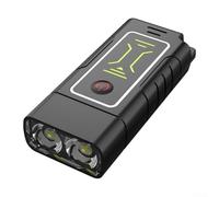 Rechargeable LED Flashlight Keychain Dual-Core 200m Beam Three Modes Lightweight 24g Water-Resistant ABS Ultra-Thin Type C Portable for Outdoor Hiking Camping