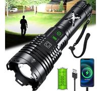 Rechargeable Led Flashlights 1520,000 High Lumens,Super Bright Flashlight True,Powerful Tactical Flashlight Up to 24H Long Battery Life Zoomable 6 Light Modes IP67 Water Resistant for Home Camping