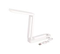 Rechargeable LED Folding Desk Lamp, Touch Control 3 Colors Dimmable Portable Table Light, Remote Control Table Lamp for Home, Reading, Studying, Travel (947 White Wire Plug in Without Battery)