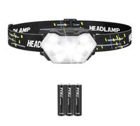 Rechargeable LED Head Torch - 3500 Lumens Ultra - Bright. 9 LEDs, 10 Lighting Modes, IPX4 Waterproof. Only 90g for Comfortable Wear by Kids - Adults. Ideal for Camping, Hiking, Running, and Outdoor A