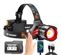 Rechargeable LED Headlamp 99000 High Lumens, Super Bright with 12 Modes & IPX7 Level Waterproof USB Rechargeable Zoom Headlamp, 125° Adjustable for Outdoor Camping, Running, Cycling, Climbing, Home