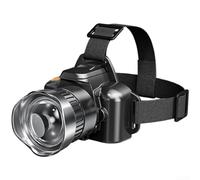 Rechargeable LED Headlamp with Adjustable Focus Spotlight and Floodlight Modes, Motion Sensor Control, Built-in USB Power Bank for Camping, Hiking, Outdoor(E)