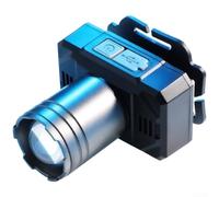 Rechargeable LED Headlamp with White and Red Light, Motion Sensor Hands-Free Operation, Adjustable Focus Zoom, Built-in Power Bank for Camping Hiking Running(A)