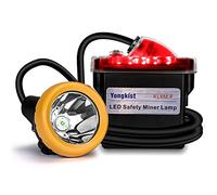 Rechargeable LED Mining Headlamp, Super Bright Safety Head Torch with 1+2 LEDs and Battery Pack, Waterproof Hard Hat Cap Light, Durable Coal Miner Headlight for Caving, Tunneling, Outdoor Work