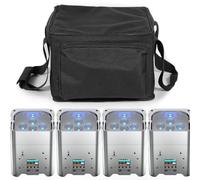 Rechargeable LED Par Light, 6x18W RGBWA+UV Stage Lights, 9600 mAh Battery Powered, Remote/APP/DMX512 Control for Events, Parties, Weddings, DJ, Church