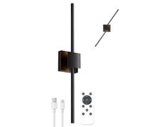 Rechargeable LED Wall Light with Remote Control - Dimmable Cordless Sconce, 12000mAh Battery, Rotatable 2-Flame Design, USB Rechargeable Indoor Reading Lamp - 1 Piece