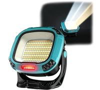 Rechargeable LED Work Light 4500 Lumen COB Magnetic USB-C Power Bank | 180° rotation portable floodlight red warning beacon drop resistant for garage camping roadside workshop