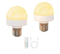 Rechargeable Light Bulbs with Remote - E26 Battery Operated Bulb for Non-Hardwired Wall Sconces, Pendant Lights