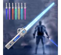 Rechargeable Light Saber for Kids, Light Up Saber with Sound, LED Colour Changing Lightsaber Toys with 7 Colours, 2 in 1 Retractable Sword for Adult Kids Halloween Xmas Gift Dress Parties Cosplay