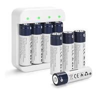 Rechargeable Lithium Batteries AA 8-Pack with Charger, 3600mWh High Capacity 1.5V AA Batteries for Blink Camera