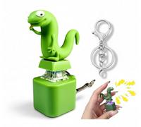 Rechargeable Lizard Keyboard Fidget Keyring with Lights & Sound - Portable Clicker Sensory Toy for Stress Relief