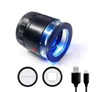 Rechargeable Loupe 10x Jewelers Loupe Magnifier with UV and LED Lights, Led Eye Loop Adjustable Focus Jewelry Magnifying Glass with Interchangeable Reticle Scales for Gemstones Identification