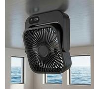 Rechargeable Magnetic Fan 5000mAh, 5-Speed Quiet Cruise Ship Approved Portable Travel Fan with Digital Display Black