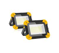 Rechargeable Magnetic Work Light Portable LED Flood Light Battery Powered Cordless Job Sites Lighting for Outdoor 2PCS