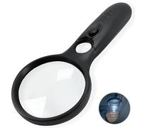 Kaome Rechargeable Magnifying Glass with Light, 3X 45X Magnified Glass Dimmable LED Lighted Magnifying Glass for Reading, Handheld Magnifier for Exploring, Jewelry, Hobbies & Crafts