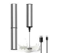 Rechargeable Milk Frother Handheld,Coffee Frother Handheld with USB | Made of food-grade 304 stainless steel and rotates at 14,000 revolutions per minute,quickly creating foam in just 15 seconds