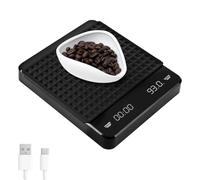 Rechargeable Mini Coffee Scale with Timer, 3kg/0.1g Accurate for Espresso & Pour-Over Coffee, Waterproof Electronic Kitchen Scale, Silicone Cover, Touch Sensor, 2 Modes, Portable Digital Food Scale