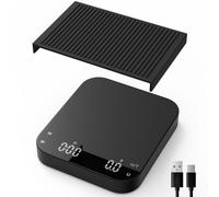 Rechargeable Mini Coffee Scales with Timer, Diyife 0.1g/3KG High Precision Electronic Espresso Scale with HD LED Display,Auto & Manual Timing, Portable Analytical Lab Balance for Labs, Jewellers, Gold