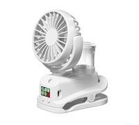 Rechargeable Mini Fan with Digital Display and Adjustable Speeds for Customized Cooling Solutions (F7 in white)