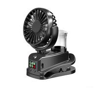 Rechargeable Mini Fan with Digital Display and Adjustable Speeds for Customized Cooling Solutions (F7 is black)