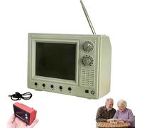 Rechargeable Mini Retro TV Player with 8GB Storage, USB Video Playback and Headphone Support, Portable Cartoon Vintage TV for Dollhouse Decor and Collectors (Green)