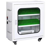 Rechargeable Mobile Device Cabinet with Wheels and Combination Lock, Multi-Port Charging Station for Secure Device Management in Educational, Religious, Travel, and Office Environments