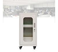 Rechargeable Mobile Phone Storage Locker with Charger, Wheels & Combination Lock for Classroom, Office, 60 Slots, White