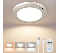 Rechargeable Motion Sensor Ceiling Light, 7Inch 500LM 6000mAh Battery Operated LED Ceiling Lamp with Remote, Magnetic Wireless Dimmable Sensor Wall Lights for Indoor Shed Bathroom Porch Stairs Garage