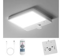 Rechargeable Motion Sensor Ceiling Light with Remote, Wireless Magnetic LED Ceiling Lamp, Battery Operated Indoor Wall Lights for Bathroom Stairs Garage Porch & Shed - 3 Colour Temperatures, Dimmable