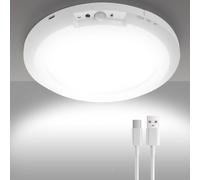 Rechargeable Motion Sensor Light with Remote - Magnetic Wireless Ceiling/Wall Lights,3 Dimmable Color Temperatures 10000mAh Battery Powered Pir Lights for Shed Loft Bathroom Garage cet 400LM