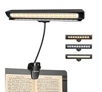 Rechargeable Music Stand Light, 19 LEDs Clip On Reading Light - 3 Level Brightness Settings, 3 Color Temperature Optional (Warm/Cool White/Natural Light Color), Perfect for Piano, Reading, Sewing