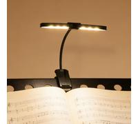 Rechargeable Music Stand Light Clip-On, 18 LED Super Bright Piano Light, USB-C Rechargeable, 3 Color Temperatures × 9 Brightness Levels, Perfect for Piano, Book, Sheet Music