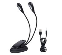 Rechargeable Music Stand Light, Clip on Reading Light 8 LED Book Lamp 3-Level Brightness Eye Protection for Piano Orchestra Bookworms Craft(6 luci a led)