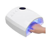 Rechargeable Nail Lamp With Handle - 4 Timers, Low Heat Mode, Large Space UV/LED Gel Dryer 2500mAh Fast-Safety(Bianco)