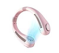 Rechargeable Neck Fan Bladeless Portable USB Rechargeable | Personal Cooling Around The Neck Fan for Home Office Outdoor Beach Camping Hiking Travel Picnic Vacation (Pink)