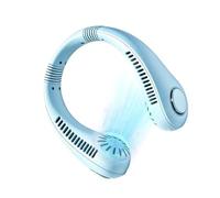 Rechargeable Neck Fan Bladeless Portable USB Rechargeable | Personal Cooling Around The Neck Fan for Home Office Outdoor Beach Camping Hiking Travel Picnic Vacation (Blue)