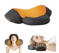 Rechargeable Neck Massager with Heat and Traction, Cervical Pillow for Pain Relief, Posture Corrector for Home Office(Black)