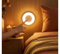 Rechargeable Night Light Portable LED Touch Light with 3 Colour Modes & Stepless Dimming Magnetic Stick on for Kids Nursery Breastfeeding Night Feeds Bedroom Wardrobe Cupboard Wireless Bedside Lamps