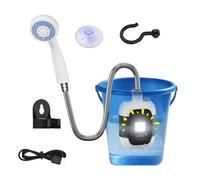 Rechargeable Outdoor Shower - Portable Camping Pump with LED Light, USB Powered | Compact Waterproof Design Efficient Water System Lightweight Travel Accessory for Hiking Beach Pet Bath Garden Ad