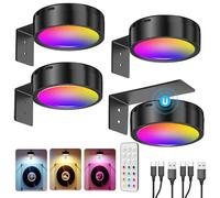 Rechargeable Over Picture Wall Light, Black 2600mAh Battery Operated Art Lights for Paintings Wireless Picture Frame Lights Stick On Remote Display Lighting Colour Change Magnetic Spot Light for Photo