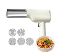Rechargeable Pasta Maker Machine - Electric Cord Cutter with 6 Different Moulds | Automatic Pasta Press for Restaurant for Home, Fresh of Spaghetti fettuccine,