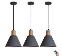 Rechargeable Pendant Light with Remote & Blub, Farmhouse Battery Operated Pendant Lighting, Modern Wireless Ceiling Hanging Chandelier Fixture for Kitchen Island Dining Table Living Room Bedroom Study