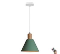 Rechargeable Pendant Light with Remote & Blub, Farmhouse Battery Operated Pendant Lighting, Modern Wireless Ceiling Hanging Chandelier Fixture for Kitchen Island Dining Table Living Room Bedroom Study