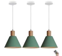Rechargeable Pendant Light with Remote & Blub, Farmhouse Battery Operated Pendant Lighting, Modern Wireless Ceiling Hanging Chandelier Fixture for Kitchen Island Dining Table Living Room Bedroom Study