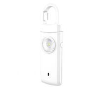 Rechargeable Personal Safety Alarm for Women, 130 DB Loud Self Defense Keychain Siren with LED Strobe Light, Personal Emergency Security Safe Devices Key Chain Alarms (White)