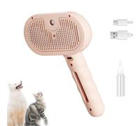 Rechargeable Pets Steam Brush, Self Cleaning Pet Grooming Brush with Wash-Free Essence, Pet Spray Hair Removal Comb Designed to Keep Their Coat Healthy and Shiny (Pink)