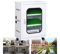Rechargeable Phone Storage Locker, USB Charging Station for 6 Devices, Secure Charging Cart with Wheels & Lock for Schools, Churches, Airports