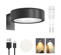 Rechargeable Picture Lights for Wall, Magnetic Wireless Led light stick on wall with Remote Control, Art Light for Paintings Picture Frame Indoor Display Cabinets Poster(1 Black + 1 Remote Control)