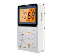 Rechargeable Pocket Radio AM FM for dsp Chip LCD Rechargeable(White) | for dsp chip tech, clear AM FM sound, 50 preset stations, news sports weather, compact pocket design